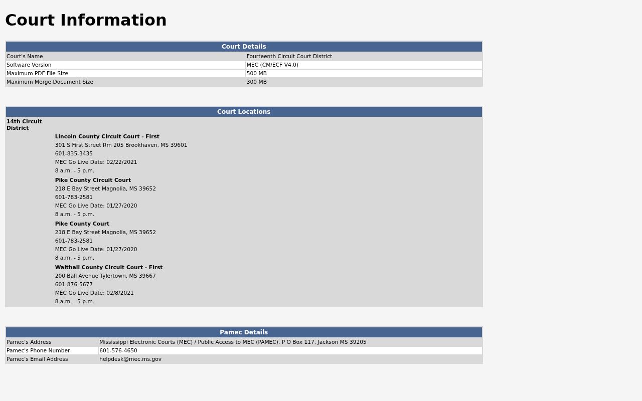 Lincoln County case search Fourteenth Circuit MEC information