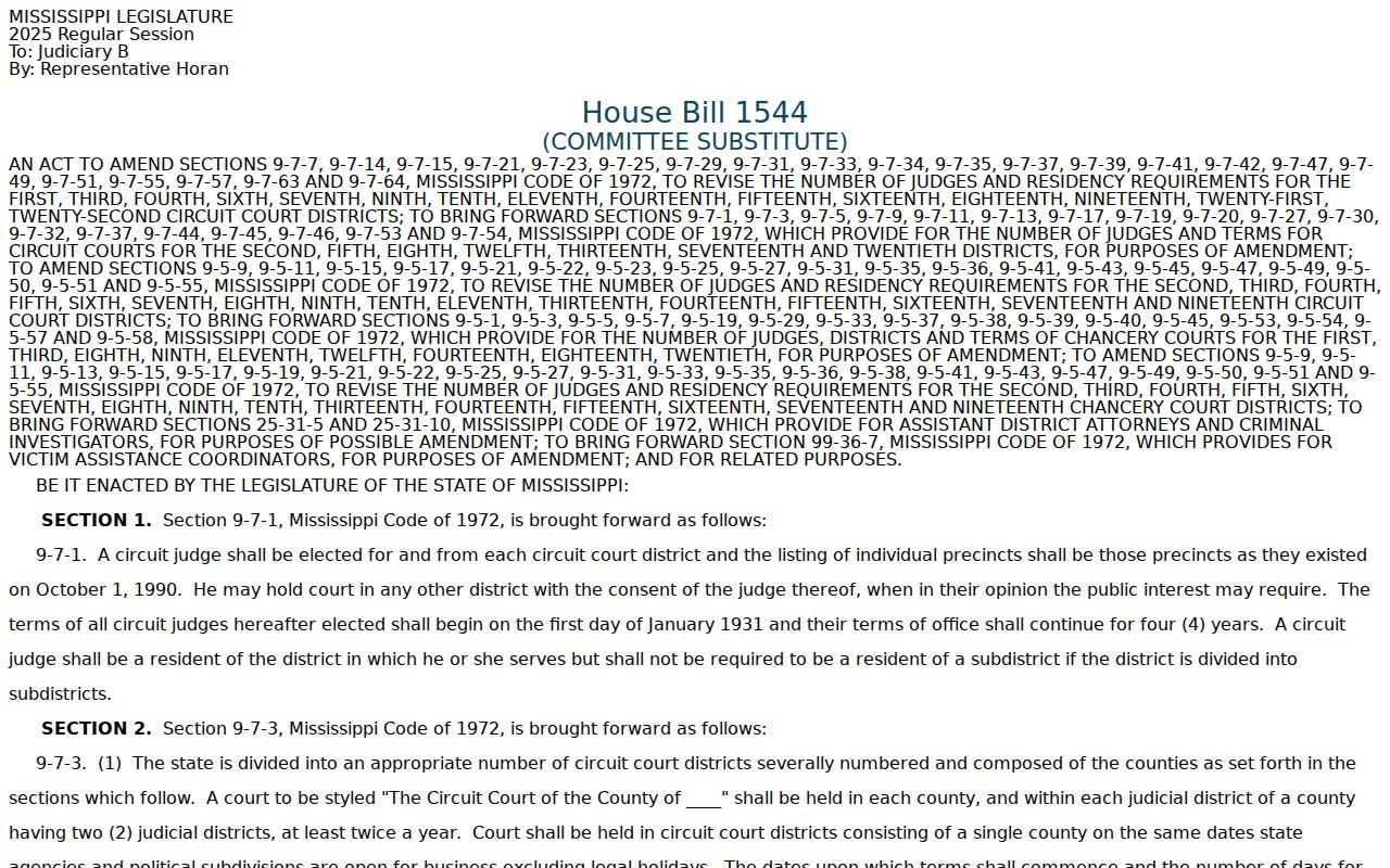 Lincoln County court dates Mississippi judicial district legislation source