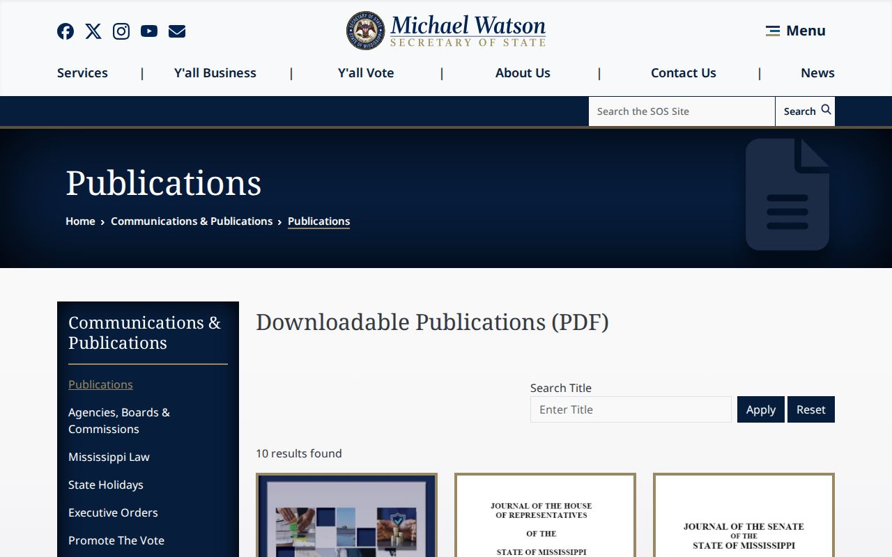 Lincoln County court dates Mississippi Secretary of State publications source