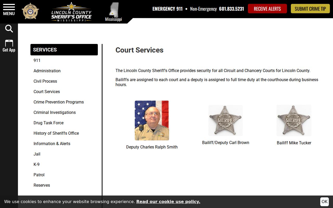 Lincoln County court docket courthouse court services information
