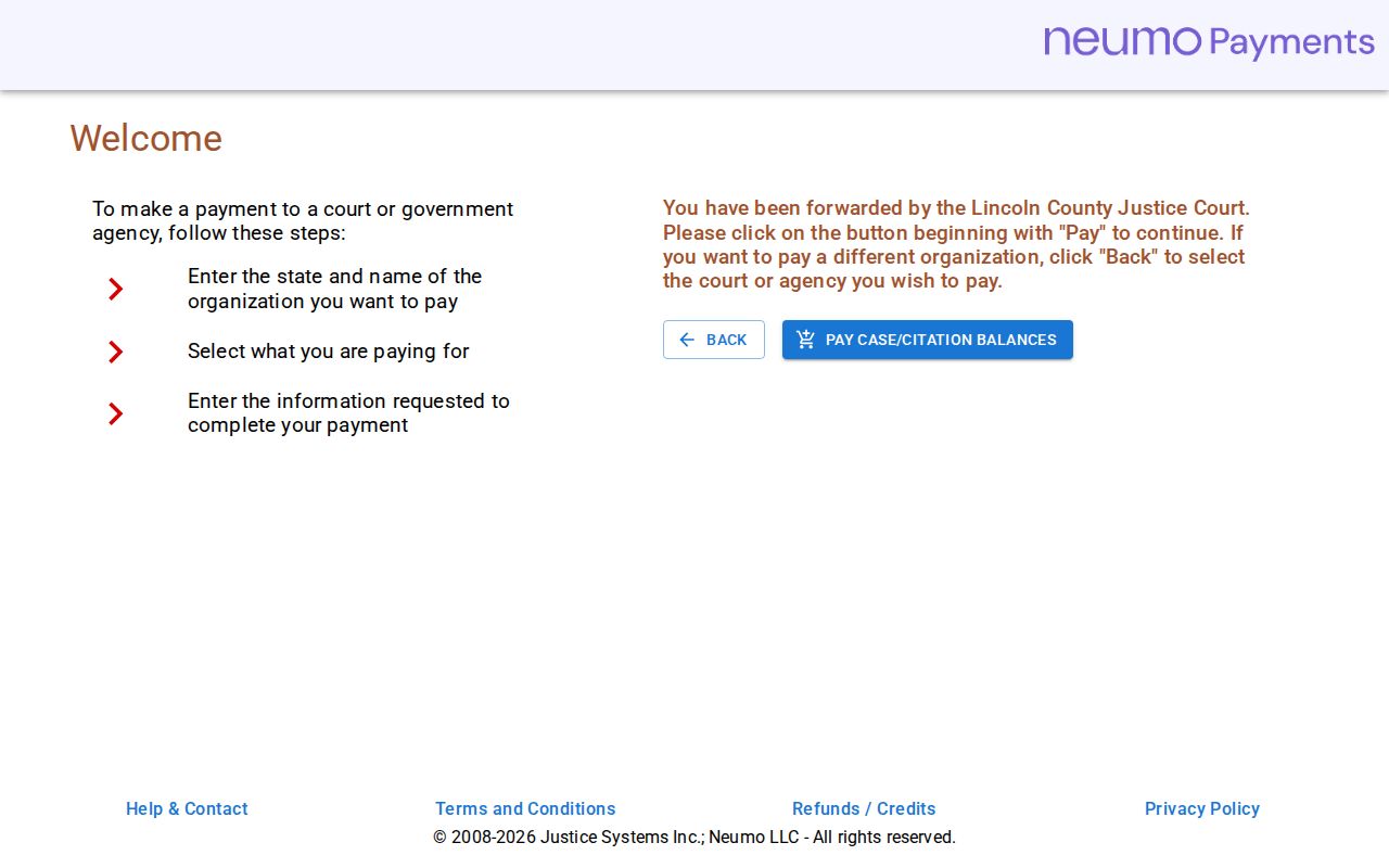 Lincoln County traffic ticket CitePayUSA lookup